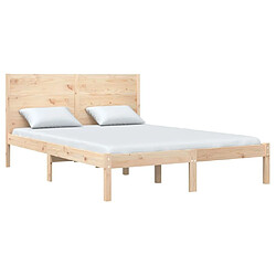 Avis Maison Chic Lit Moderne Chambre - Cadre/structure de lit pour adulte Bois de pin massif 140x200 cm -MN30995