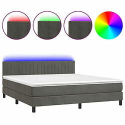 Sommier à lattes LED,Cadre à lattes de lit avec matelas pour Adulte Gris foncé 160x200 cm -MN50832