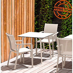 Alterego Chaise de jardin avec accoudoirs 'CINDY' en matière plastique blanche empilable