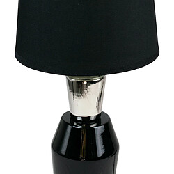 Corep Lampe a poser ceramique tissu noir et argent Luminaire chevet LED chambre salon