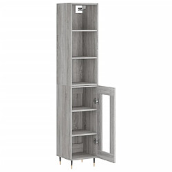 Acheter Maison Chic Buffet,Meuble de Rangement,commode pour salon,Cuisine Sonoma gris 34,5x34x180 cm Bois d'ingénierie -MN39629