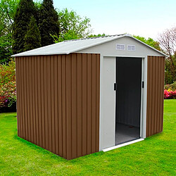 Abri de Jardin en Métal Gardiun Cambridge 4,72 m² 181x261x198 cm Ext. Acier Galvanisé Marron