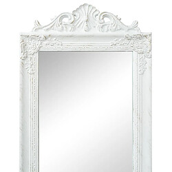 vidaXL Miroir sur pied Style baroque 160x40 cm Blanc