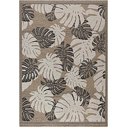 NAZAR Tapis intérieur extérieur aspect jute noir Tulum 9062 noir 290 x 200 cm.