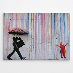 EPIKASA Impression sur Toile Banksy Pluie Colorée