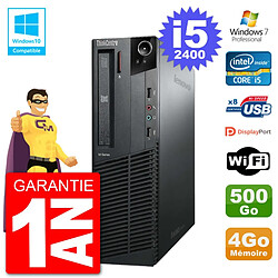 PC Lenovo ThinkCentre M82 SFF i5-2400 RAM 4Go Disque 500Go Graveur DVD Wifi W7 - Occasion