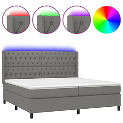 vidaXL Sommier à lattes de lit matelas LED Gris foncé 200x200 cm Tissu