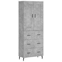 Maison Chic Buffet,Meuble de Rangement,commode pour salon,Cuisine Gris béton 69,5x34x180 cm Bois d'ingénierie -MN70551