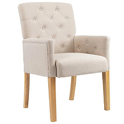 Avis Maison Chic Lot de 6 Chaises à manger avec accoudoirs,Fauteuil/Chaises à dîner confortables beige tissu -MN63807