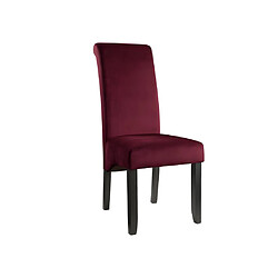 Avis Vente-Unique Lot de 6 chaises DELINA - Velours matelassé & pieds bois - Bordeaux