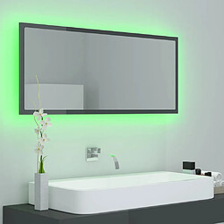 Avis vidaXL Miroir LED salle de bain Gris brillant 100x8,5x37 cm Acrylique