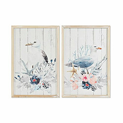 Cadre DKD Home Decor Oiseau méditerranéen (40 x 1,8 x 60 cm) (2 Unités)