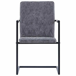 Avis Maison Chic Lot de 2 Chaises à manger cantilever,Chaises de cuisine style scandinave - gris foncé similicuir -MN13074