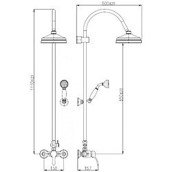 Rav Colonne de douche LABE avec douchette en chrome H.111cm