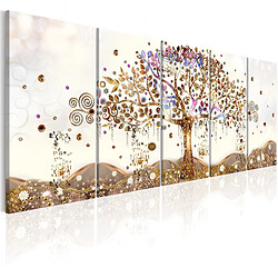 Decoshop26 Tableau toile de décoration murale impression premium en 5 parties sur châssis en bois motif Arbre éblouissant 200x80cm 11_0014308