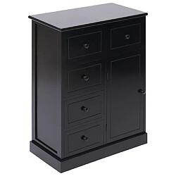 Maison Chic Buffet commode,console avec 10 tiroirs pour rangement Noir 113x30x79 cm Bois -MN41064 pas cher