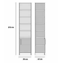 Inside 75 Composition lit escamotable style industriel KEY bi-ton chêne noir mat 140*200 cm L : 205 cm pas cher