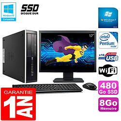 PC HP Compaq Pro 6300 SFF G630 RAM 8Go 480Go SSD Graveur DVD Wifi W7 Ecran 17" · Occasion 