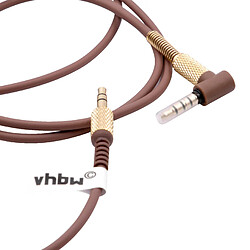 vhbw Câble audio AUX compatible avec Marshall Kilburn 3, Major 3, Major 4 casque - Avec prise jack 3,5 mm, 150 - 230 cm, or / marron