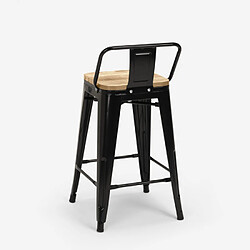 Acheter Ahd Amazing Home Design Tabouret haut bar de cuisine design industriel style Tolix Steel Wood Top Light, Couleur: Noir