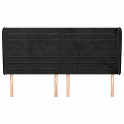 Avis Maison Chic Tête de lit scandinave avec oreilles,meuble de chambre Noir 163x23x118/128 cm Velours -MN84573