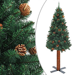 vidaXL Sapin de Noël mince pré-éclairé et boules vert 180 cm