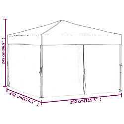 vidaXL Tente de réception pliable avec parois Rouge 3x3 m pas cher