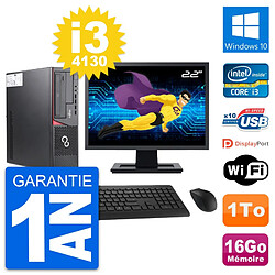 PC Fujitsu E720 DT Ecran 22" Intel i3-4130 RAM 16Go Disque 1To Windows 10 Wifi · Occasion 