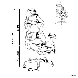 Beliani Siège de gamer noir et rose VICTORY