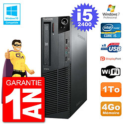 PC Lenovo ThinkCentre M82 SFF i5-2400 RAM 4Go Disque Dur 1To Graveur DVD Wifi W7 · Occasion 