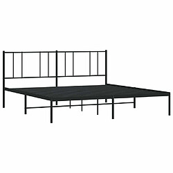 Maison Chic Lit adulte - Cadre de lit métal avec tête de lit,Structure du lit Contemporain pour chambre noir 183x213 cm -MN40292 pas cher