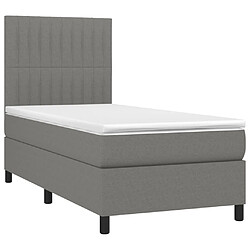 Avis Sommier à lattes et LED,Cadre à lattes de lit avec matelas pour Adulte Gris foncé 90x190cm -MN78675