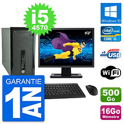 PC Tour HP 400 G1 Ecran 19" Intel i5-4570 RAM 16Go Disque 500Go Windows 10 Wifi · Occasion 