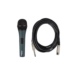 Perel Microphone dynamique professionnel noir avec mallette