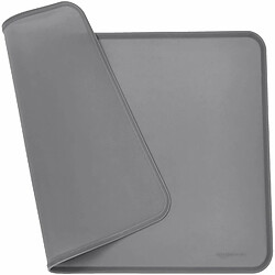 Basics Tapis de gamelle en silicone étanche pour animaux de compagnie - 61 x 41 cm, Gris