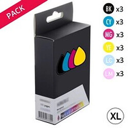 TONER SERVICES Compatible Epson T0807 Pack 18 cartouches Noires et couleurs XXL (Colibri)