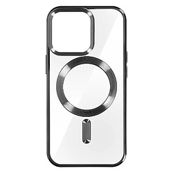 Coque MagSafe Transparente Contour Noir pour iPhone 15 Pro Max Swissten Metallic