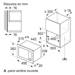 Micro-ondes solo 20l 800w encastrable noir - bf523lmb3 - SIEMENS