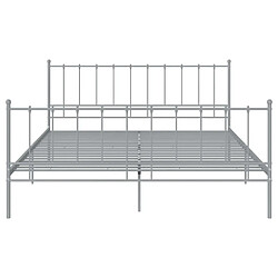 Avis vidaXL Cadre de lit sans matelas gris métal 180x200 cm