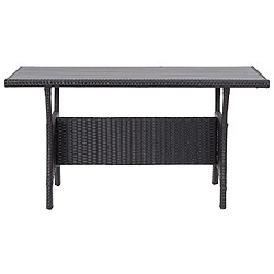 vidaXL Table de jardin noir 120x70x66 cm Résine tressée