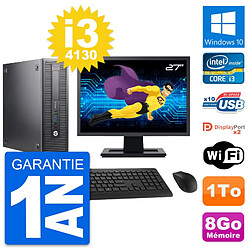 PC HP 600 G1 SFF Ecran 27" Intel Core i3-4130 RAM 8Go Disque 1To Windows 10 Wifi · Occasion 