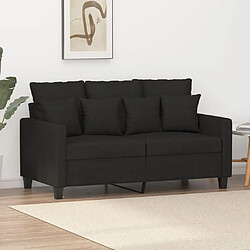 vidaXL Canapé à 2 places Noir 120 cm Tissu 