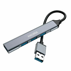 iKaku KSC-751 KUOFENG Hub 4in1 Convertisseur Ternish (USB vers USB3.0 + USB2.0 x3) Gris