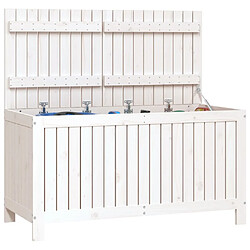 Avis vidaXL Boîte de rangement de jardin Blanc 121x55x64 cm Bois de pin