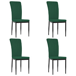 Maison Chic Lot de 4 Chaises à manger,Chaise pour cuisine Vert foncé Velours -MN31699