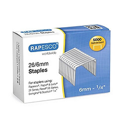 RAPESCO AGRAFES À POINTE EN ACIER GALVANISÉES 26/6MM (LOT DE 5000) S11