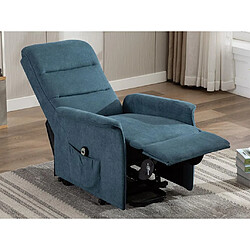 Vente-Unique Fauteuil releveur électrique en tissu bleu CAPUCINE