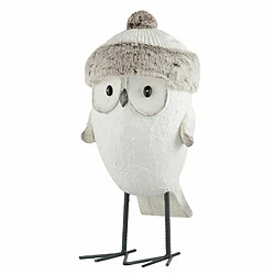 Paris Prix Statue Déco Hibou avec Bonnet 52cm Blanc