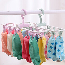 Wewoo Séchoir pliant à 12 clips Chaussettes de sous-vêtements Clip Rack de vêtements multifonctionnel kaki