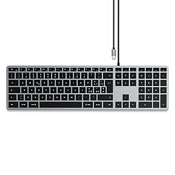 Satechi Slim W3 clavier USB QWERTY Italien Noir, Gris 